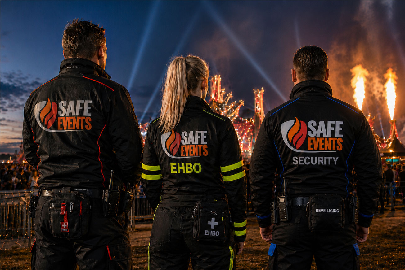 Het team van Safe Events tijdens een evenement